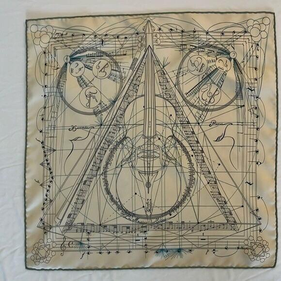 Hermes Gavroche La Musique des Spheres - white/cream with green 45cm - Picture 1 of 12